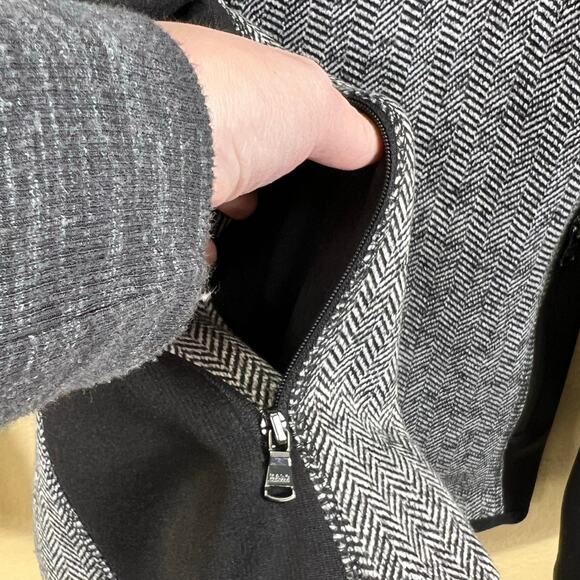 Marc NY Andew Full Zip Jacket Black White Herringbone Womens Size S - Picture 3 of 13